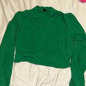 Beautiful emerald green crop blouse